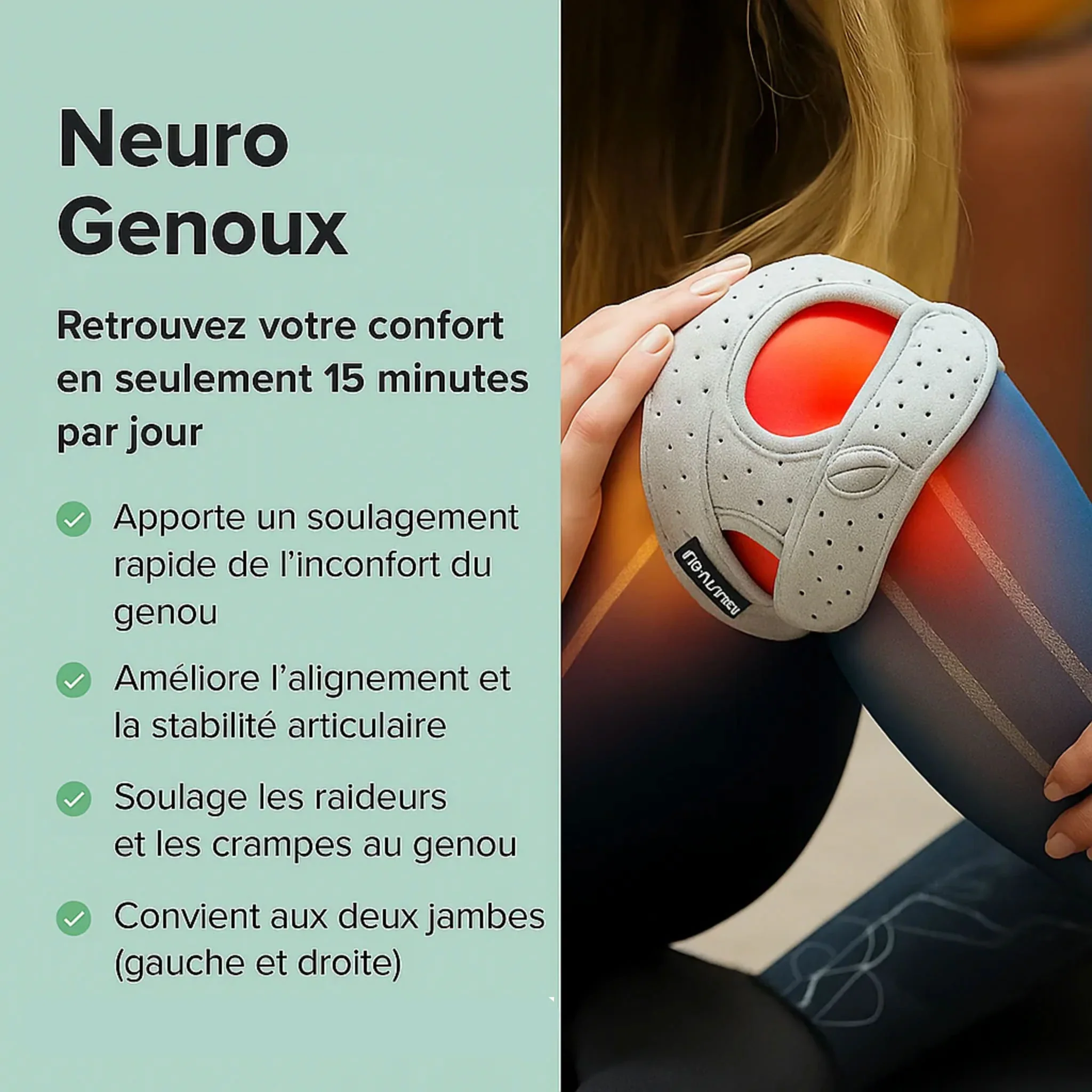 Genouillère Rotulienne NeuroGenoux — Réalignez l'Articulation du Genou Pendant vos Mouvements - Image 4